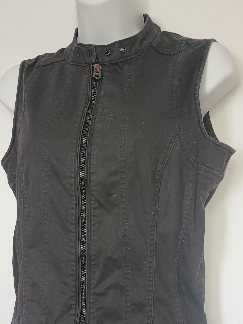 G Star Raw Sleeveless Black Zip-Front Jumpsuit